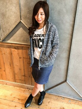 「メッセージカットソー」｜あい***さん（レディース・153cm）の秋コーディネート