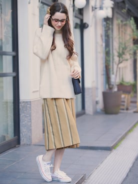 「ガウチョパンツ」｜GRLグレイル_OFFICIALさん（レディース・168cm）の冬コーディネート