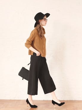 「ガウチョパンツ」｜GRLグレイル_OFFICIALさん（レディース・169cm）の冬コーディネート