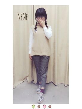 「NATURAL WORLD（ナチュラルワールド）のアイテム」を使った、NeNeさん（レディース・164cm）の春コーディネート