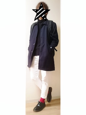 「アイテム（ステンカラーコート）」を使った、けんさん（メンズ・180cm・10代）の冬コーディネート