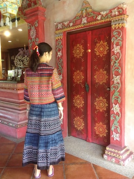 「刺繍」｜「アイテム（スーツジャケット）」を使った、林Kさん（レディース・168cm）の秋コーディネート