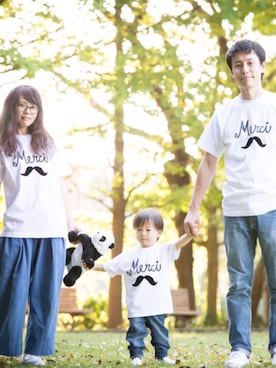 「URBAN RESEARCH（アーバンリサーチ）のアイテム（パンツ）」を使った、まんじゅうさん（キッズ・80cm）の秋コーディネート