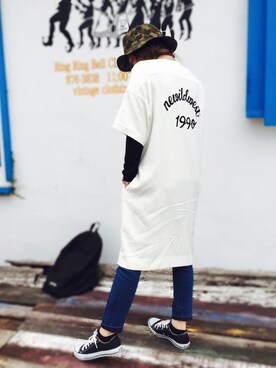 「BEAUTY&YOUTH UNITED ARROWS（ビューティーアンドユースユナイテッドアローズ）のアイテム（ワンピース、ホワイト系）」を使った、ARIKAさん（レディース・161cm）の春コーディネート