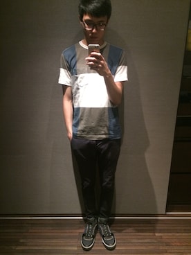 「YMC（ワイエムシー）のアイテム（トップス）」を使った、Matthew Hsiehさん（メンズ・180cm）の夏コーディネート