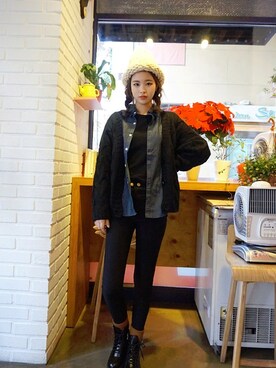 「OLDMICKEY （オールドミッキー）のアイテム（スカート）」を使った、oldmickey_jpさん（レディース・163cm）の冬コーディネート