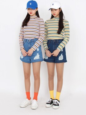 「ツインズコーデ」｜oldmickey_jpさん（レディース・160cm）の春コーディネート