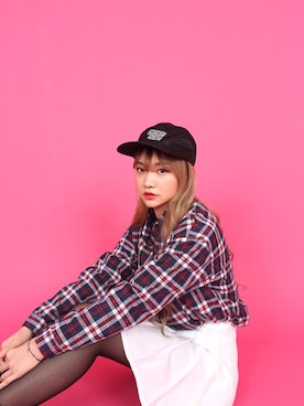 「OLDMICKEY （オールドミッキー）のアイテム（キャップ）」を使った、oldmickey_jpさん（レディース・160cm）の春コーディネート