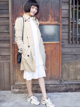 「chanel」｜「アイテム（トレンチコート）」を使った、hungさん（レディース・164cm）の冬コーディネート