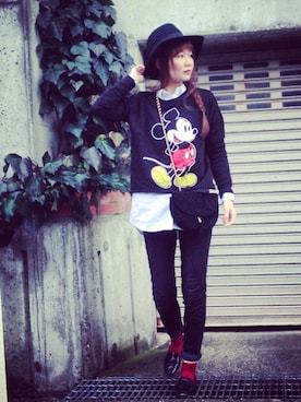 「スウェット×シャツ」｜hammyさん（レディース・165cm）の冬コーディネート