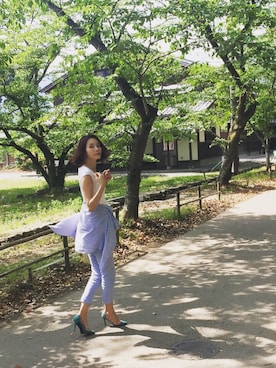 「ブルー x ホワイト」｜まつゆきさん（レディース・172cm）の春コーディネート