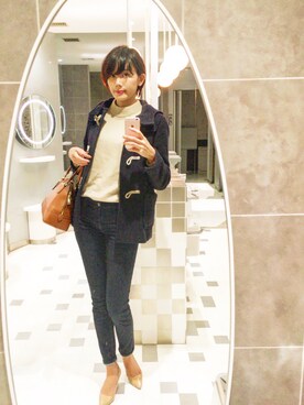 「COACH」｜「アイテム（ダッフルコート）」を使った、まつゆきさん（レディース・172cm）の秋コーディネート