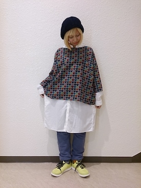 「スウェットパンツ」｜「アイテム（チュニック）」を使った、まるやま、まさん（レディース・150cm）の秋コーディネート