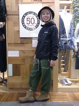 「WILD THINGS（ワイルドシングス）のアイテム（マウンテンパーカー）」を使った、まるやま、まさん（レディース・150cm）の冬コーディネート