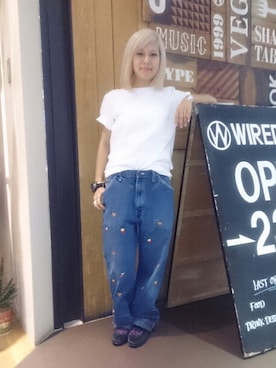 「ハンバーガー柄」｜まるやま、まさん（レディース・150cm）の夏コーディネート