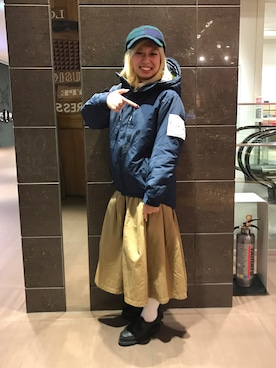 「BURLAP OUTFITTER（バーラップアウトフィッター）のアイテム（ダウンジャケット/コート）」を使った、まるやま、まさん（レディース・150cm）の秋コーディネート