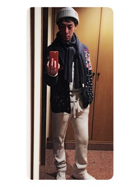 「Abercrombie&Fitch（アバークロンビーアンドフィッチ）のアイテム（スウェット）」を使った、cullinanさん（メンズ・174cm）の冬コーディネート