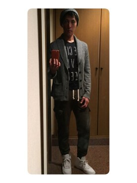 「Abercrombie&Fitch（アバークロンビーアンドフィッチ）のアイテム（カーディガン/ボレロ）」を使った、cullinanさん（メンズ・174cm）の秋コーディネート