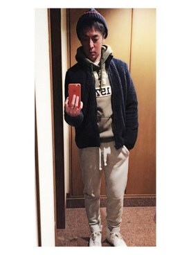 「Abercrombie&Fitch（アバークロンビーアンドフィッチ）のアイテム（その他アウター）」を使った、cullinanさん（メンズ・174cm）の冬コーディネート