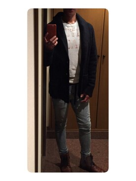「Abercrombie&Fitch（アバークロンビーアンドフィッチ）のアイテム（スウェット）」を使った、cullinanさん（メンズ・174cm）の秋コーディネート