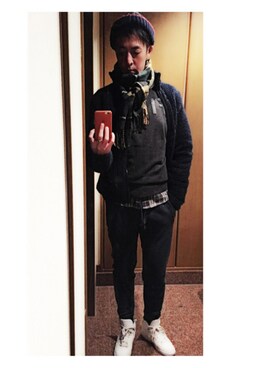 「Abercrombie&Fitch（アバークロンビーアンドフィッチ）のアイテム（スウェット）」を使った、cullinanさん（メンズ・174cm）の冬コーディネート