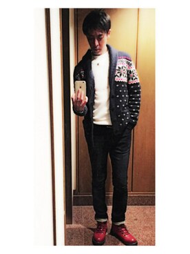 「Abercrombie&Fitch（アバークロンビーアンドフィッチ）のアイテム（スウェット）」を使った、cullinanさん（メンズ・174cm）の冬コーディネート