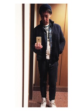 「ジージャン」｜「アイテム（その他アウター）」を使った、cullinanさん（メンズ・174cm）の冬コーディネート