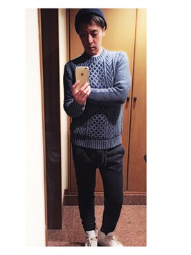「Abercrombie&Fitch（アバークロンビーアンドフィッチ）のアイテム（ニット/セーター）」を使った、cullinanさん（メンズ・174cm）の春コーディネート