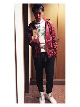 「Abercrombie&Fitch（アバークロンビーアンドフィッチ）のアイテム（ナイロンジャケット）」を使った、cullinanさん（メンズ・174cm）の春コーディネート