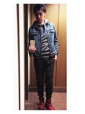 「ジージャン」｜「アイテム（その他アウター）」を使った、cullinanさん（メンズ・174cm）の春コーディネート