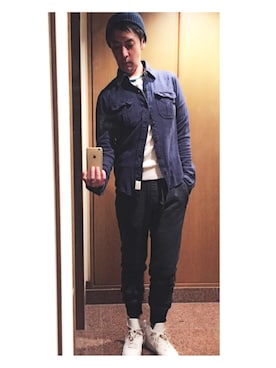 「Abercrombie&Fitch（アバークロンビーアンドフィッチ）のアイテム（スウェット）」を使った、cullinanさん（メンズ・174cm）の春コーディネート