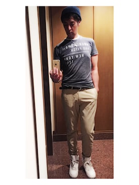 「Abercrombie&Fitch（アバークロンビーアンドフィッチ）のアイテム（チノパンツ）」を使った、cullinanさん（メンズ・174cm）の春コーディネート
