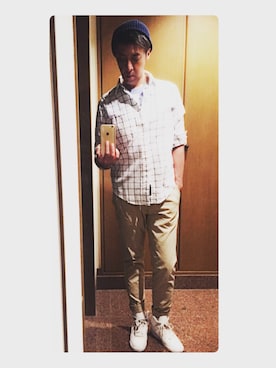 「Abercrombie&Fitch（アバークロンビーアンドフィッチ）のアイテム（チノパンツ）」を使った、cullinanさん（メンズ・174cm）の春コーディネート