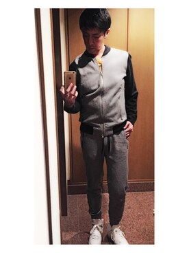 「Abercrombie&Fitch（アバークロンビーアンドフィッチ）のアイテム（ジャージ）」を使った、cullinanさん（メンズ・174cm）の秋コーディネート