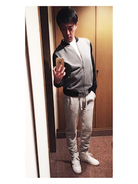 「Abercrombie&Fitch（アバークロンビーアンドフィッチ）のアイテム（ジャージ）」を使った、cullinanさん（メンズ・174cm）の秋コーディネート