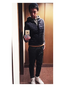 「Abercrombie&Fitch（アバークロンビーアンドフィッチ）のアイテム（ベスト）」を使った、cullinanさん（メンズ・174cm）の秋コーディネート
