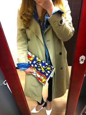 「Keith Haring（キース・ヘリング）のアイテム（バッグ）」を使った、MiSuZuさん（レディース・154cm）の春コーディネート