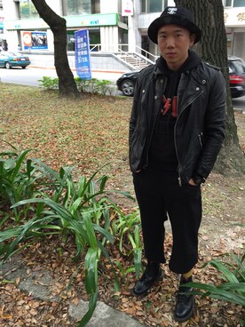 「Slightly Numb（スライトリーナム）のアイテム（帽子）」を使った、阿倫さん（メンズ・175cm）の冬コーディネート