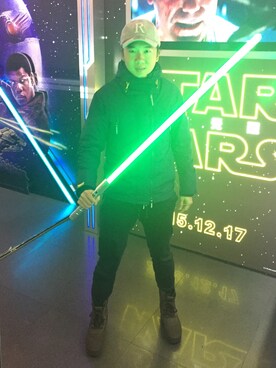 「REMIX（リミックス）のアイテム（帽子）」を使った、阿倫さん（メンズ・175cm）の冬コーディネート