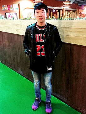 「Slightly Numb（スライトリーナム）のアイテム（パンツ）」を使った、阿倫さん（メンズ・175cm）の春コーディネート