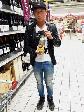 「Slightly Numb（スライトリーナム）のアイテム（パンツ）」を使った、阿倫さん（メンズ・175cm）の春コーディネート