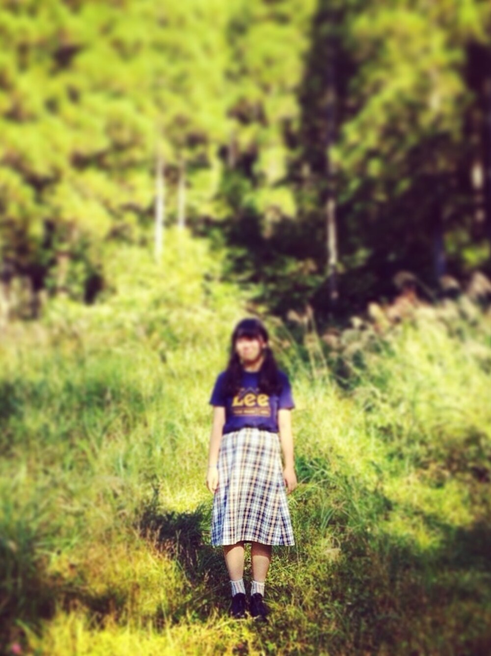 「靴下屋、Dr.Martens、森、おでかけ、ciaopanic、牧場、牧歌の里」｜「Dr. Martensの3ホールシューズ（その他シューズ、ブラック系）」を使った、AIKAさん（レディース・159cm）の秋コーディネートの1枚目の写真