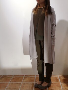 「HVC（エイチブイシー）のアイテム（オールインワン・サロペット）」を使った、HVCみのお店さん（レディース・156cm）の春コーディネート