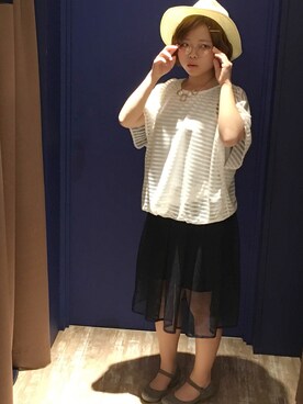 「HVC」｜「アイテム（スカート）」を使った、HVCみのお店さん（レディース・155cm）の春コーディネート
