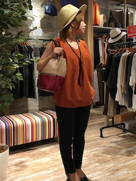 「HVC」｜「アイテム（バッグ）」を使った、HVCみのお店さん（レディース・156cm）の夏コーディネート