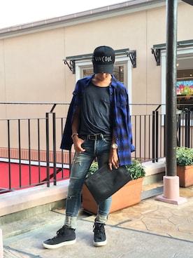 「GGD（ジージーディー）のアイテム」を使った、HVCみのお店さん（メンズ・163cm）の秋コーディネート