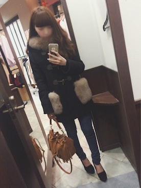 「Rirandture（リランドチュール）のアイテム（ダッフルコート）」を使った、y♥︎さん（レディース・154cm）の冬コーディネート