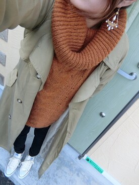 「Ungrid（アングリッド）の【Casual】ﾀｰﾄﾙｹｰﾌﾞﾙﾙｰｽﾞﾆｯﾄ（ニット/セーター）」を使った、ゆりぴさん（レディース・160cm）の冬コーディネート