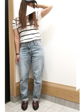 「テーパードデニム」｜ゆりぴさん（レディース・160cm）の夏コーディネート