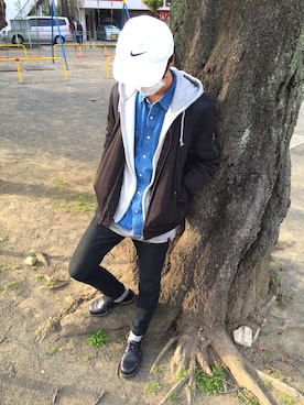 「Dr. Martens（ドクターマーチン）のDr.Martens (ドクターマーチン)/1461 3EYE GIBSON SHOES（その他シューズ）」を使った、けっきーさん（メンズ・179cm）の春コーディネート